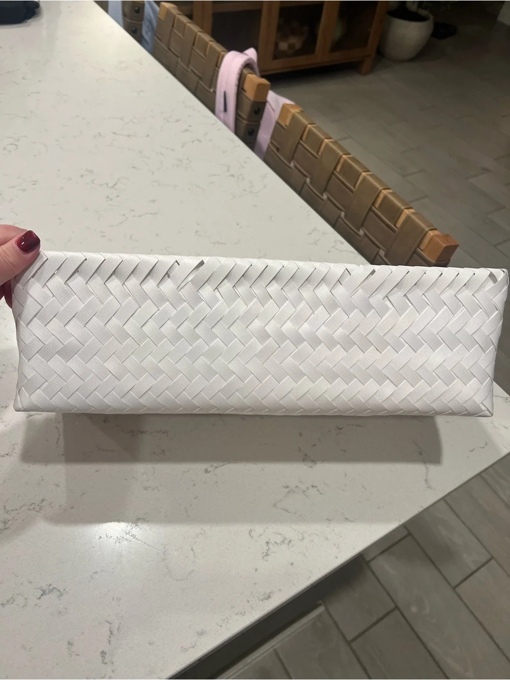 White Woven 3-Compartment Organizer